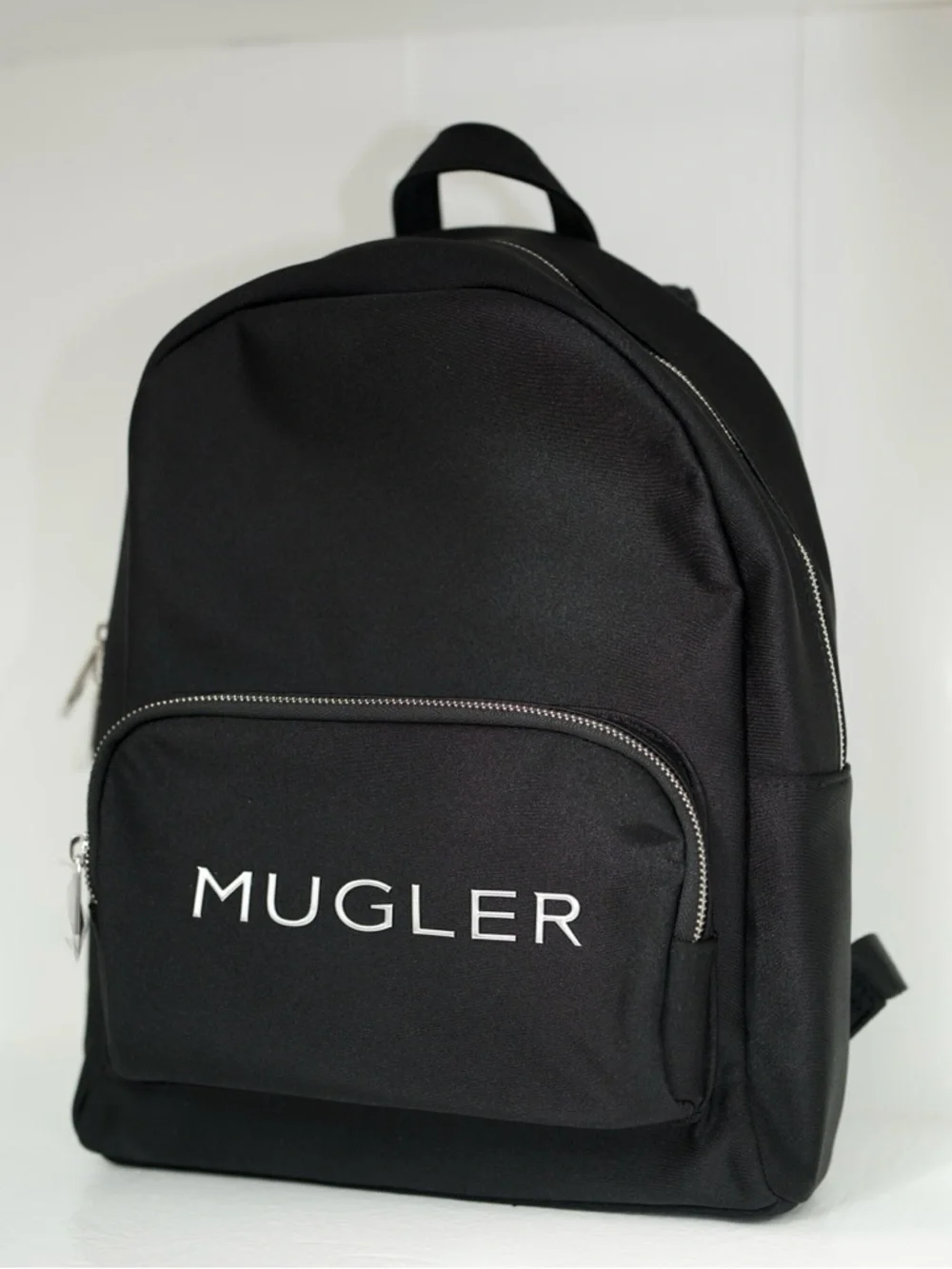 Mugler Black Neoprene Backpack with Silver Tone Accents + Logo NEW! VIP GIFT